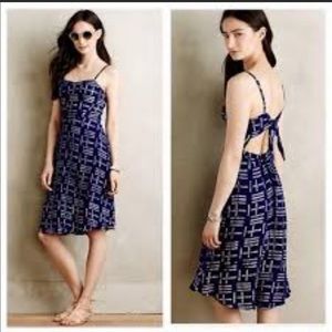 Anthro Della Cutout Dress Cobalt Blue - L